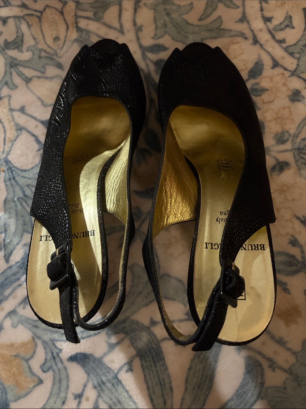 Bruno Magli Black Textured Heels